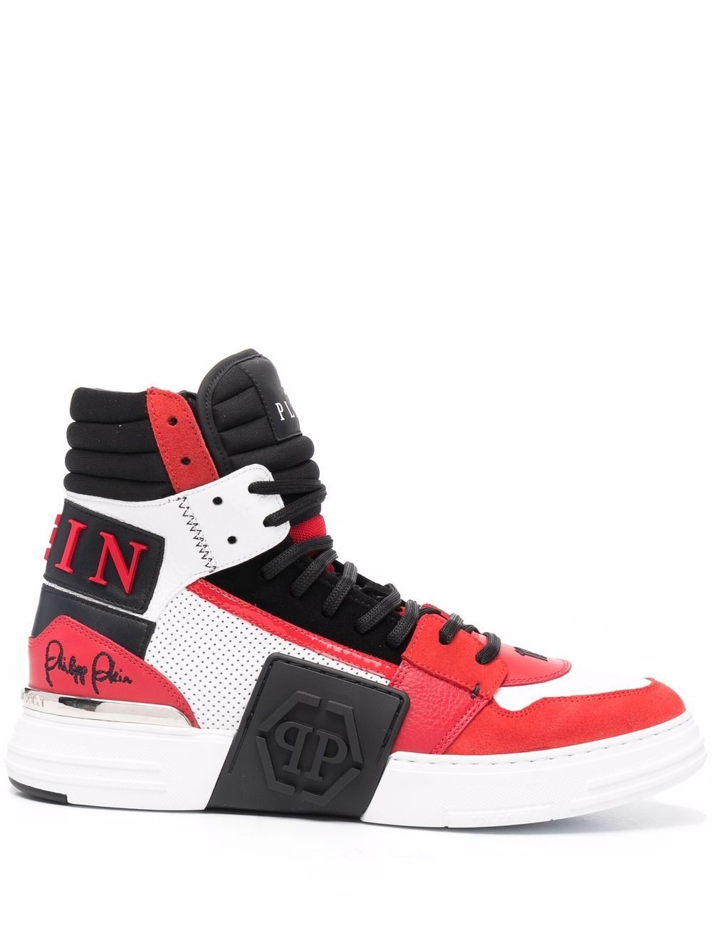 contrast hi-top sneakers - 1