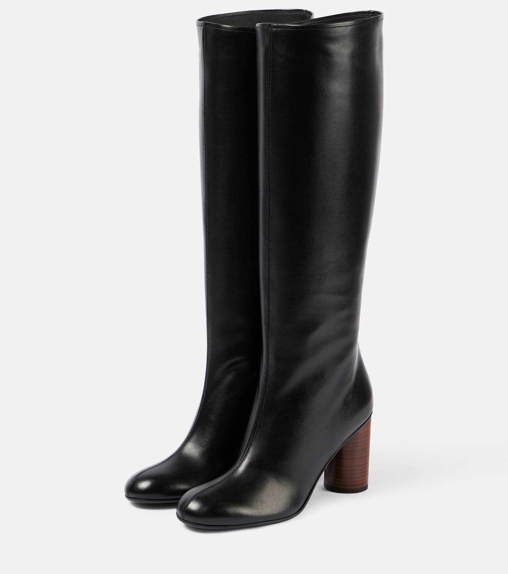 Leather knee-high boots - 4