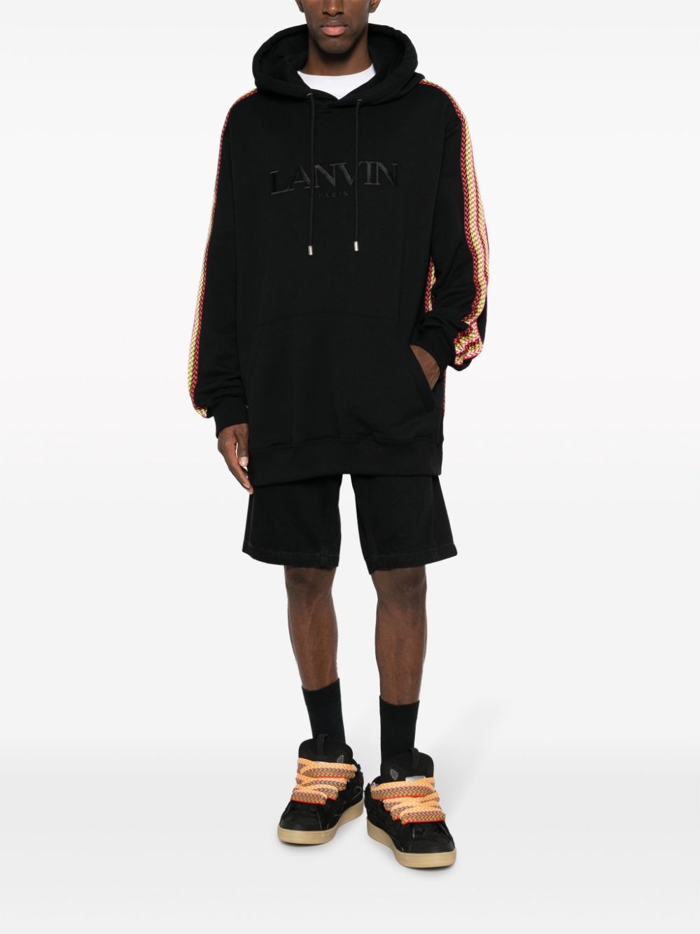 Curb-lace cotton hoodie - 2