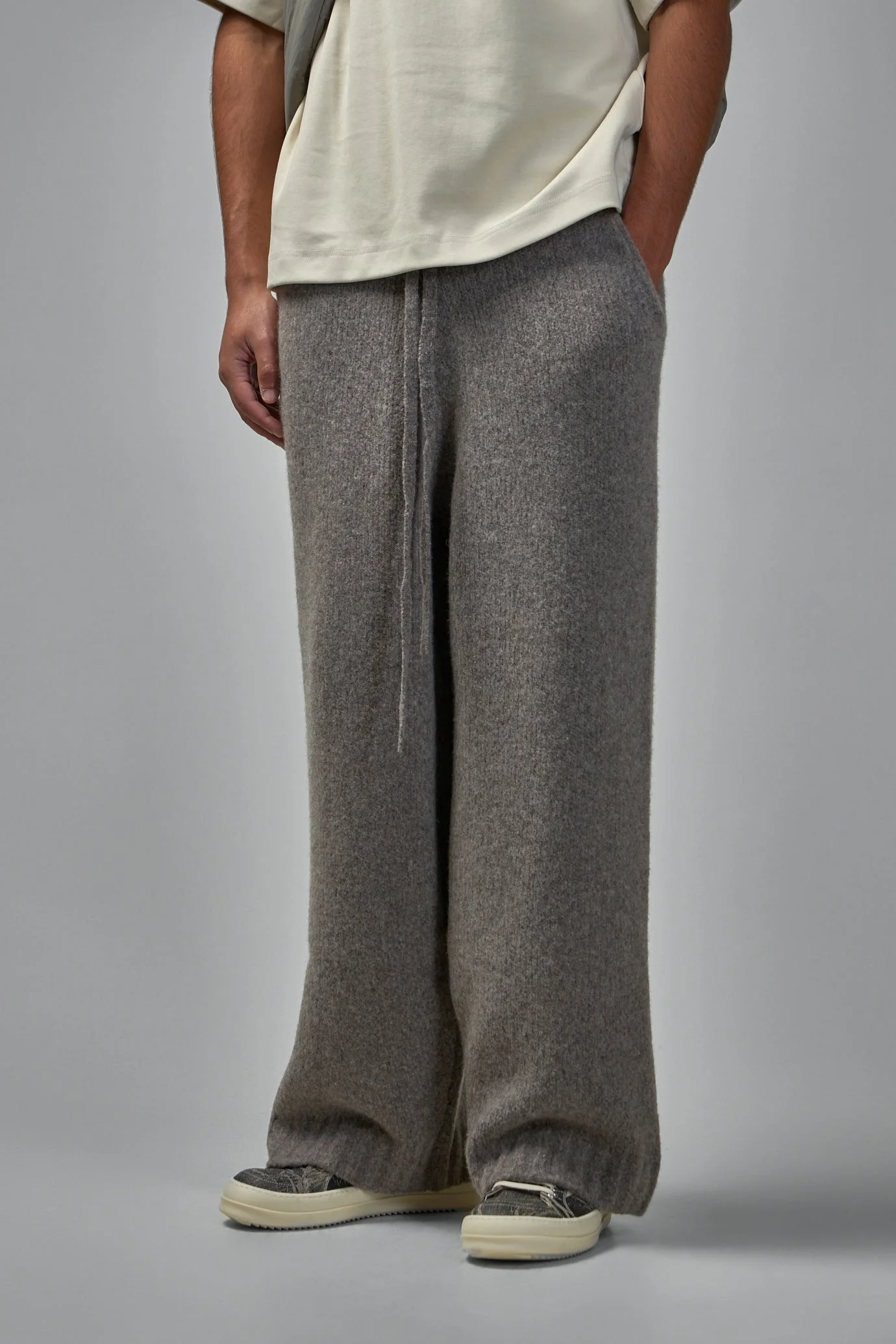 Wool Knit Stacks Pants - 1