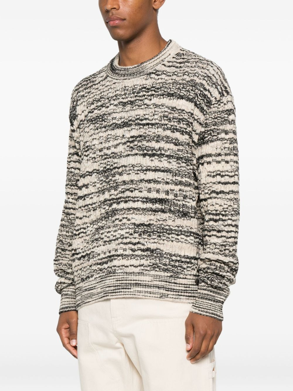 marl-knit crew-neck sweater - 3