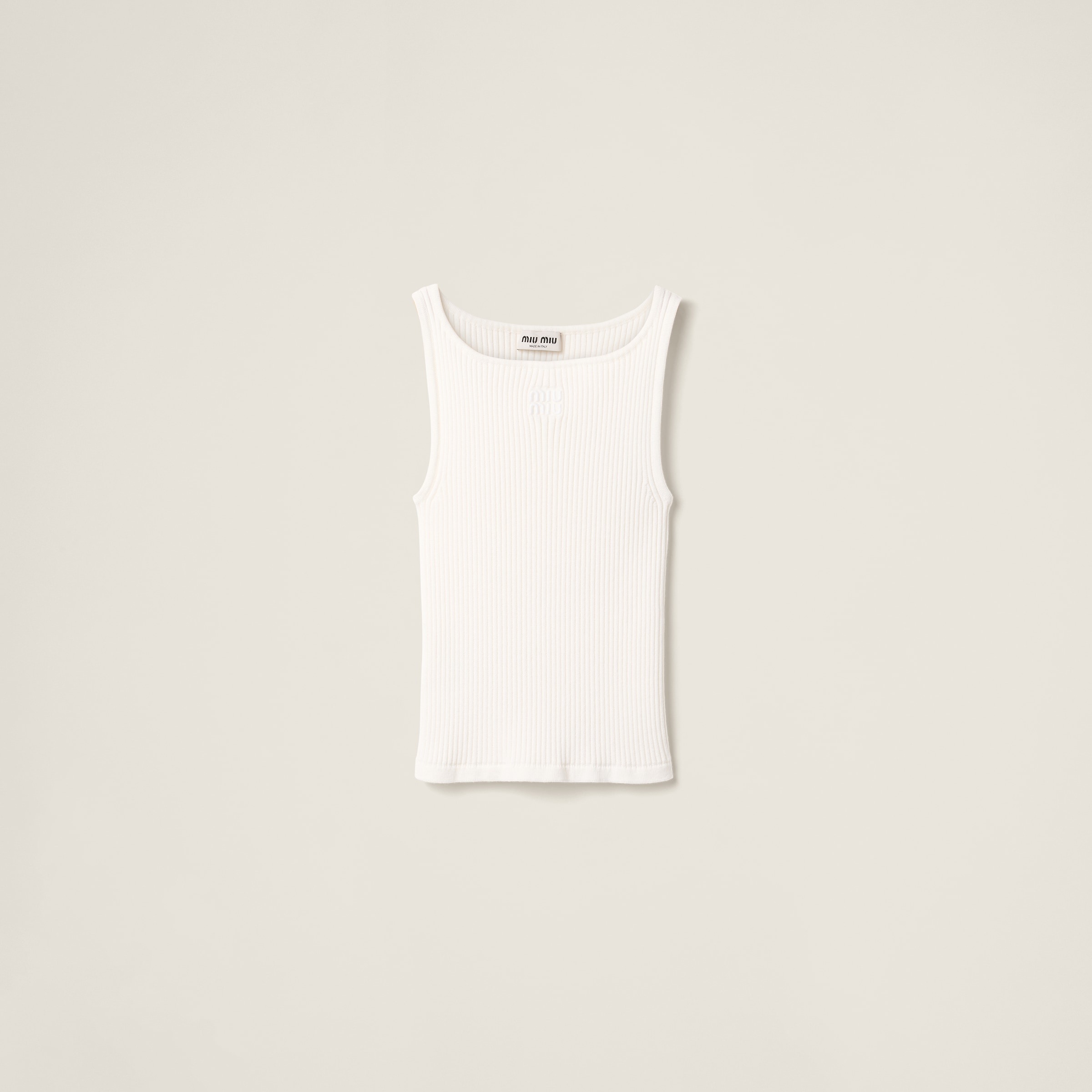 Ribbed knit wool tank top - 1