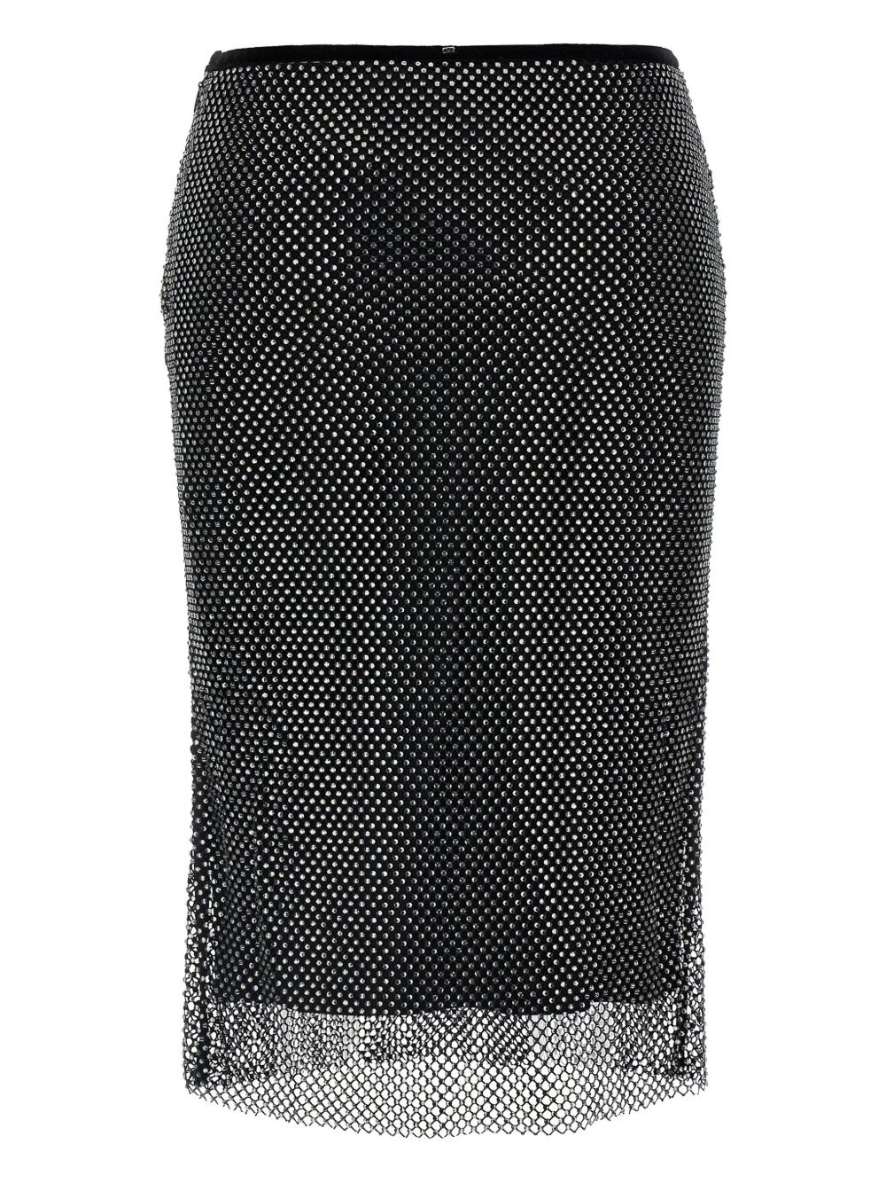 Sportmax rhinestone-embellished mesh skirt | REVERSIBLE