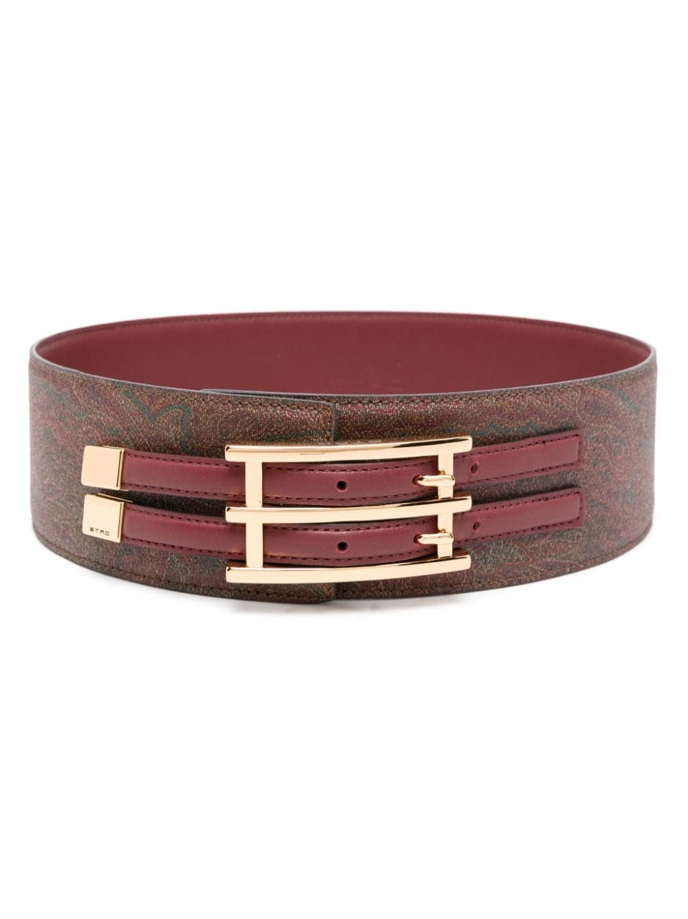 paisley-print leather belt - 1