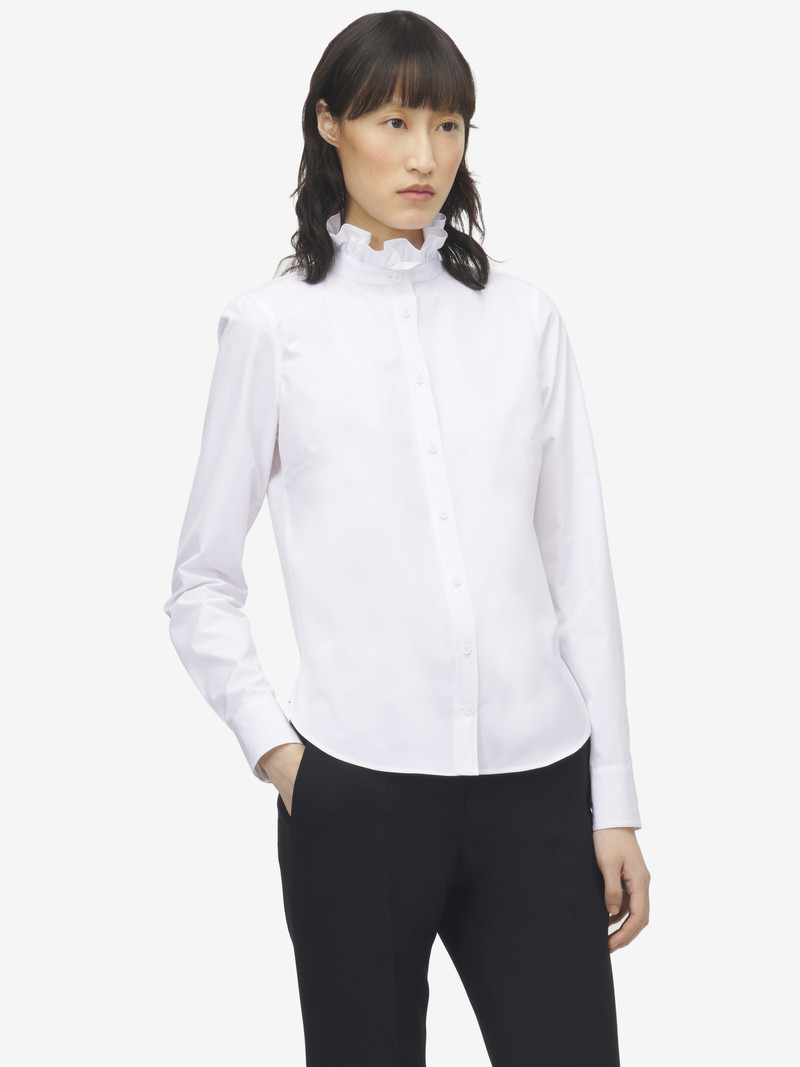 Alexander McQueen Ruffle Neck Poplin Shirt outlook