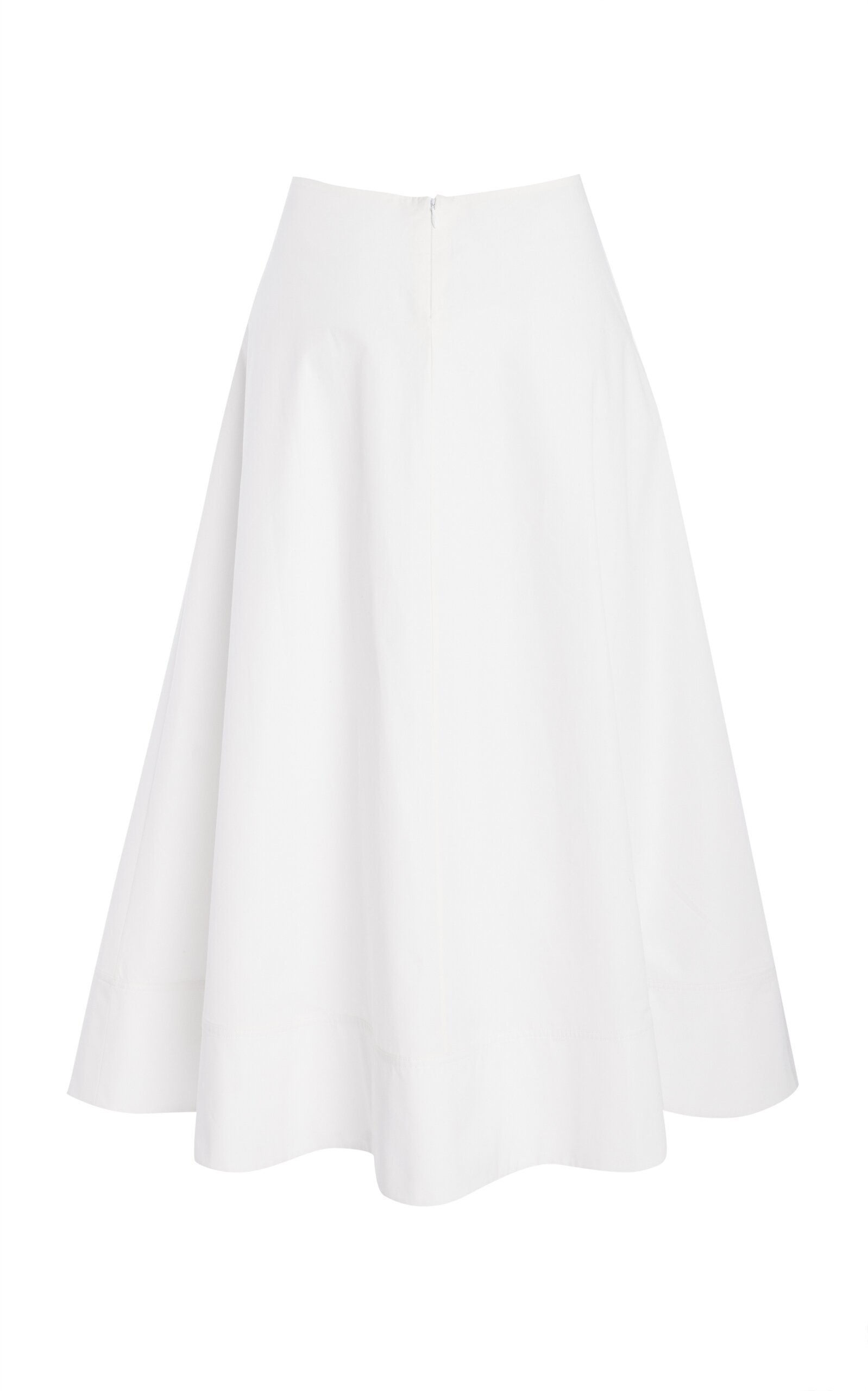 The Knox Low-Rise Cotton Poplin Midi Skirt white - 5