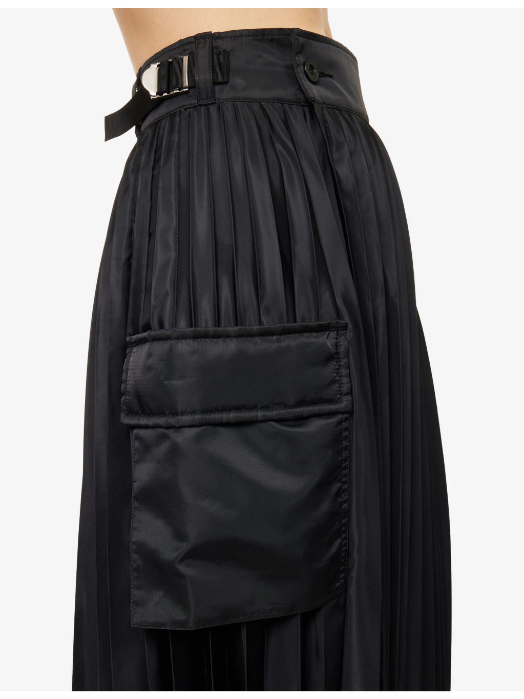 Pleated Wrap-Front Woven Midi Skirt - 5