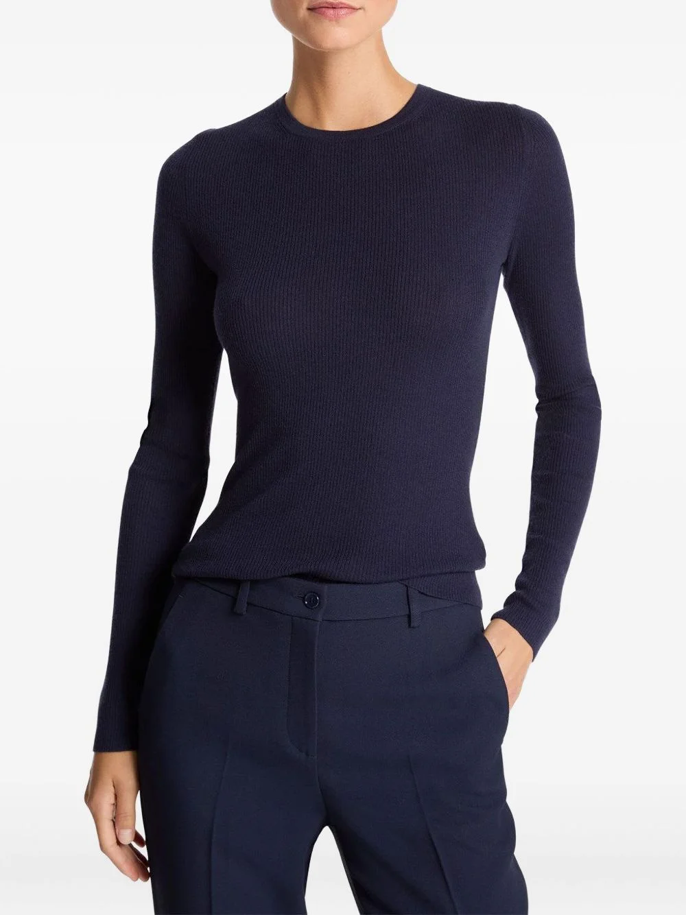 ribbed long-sleeve T-shirt - 1
