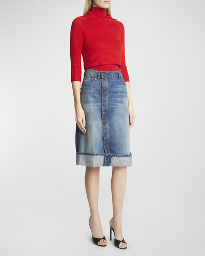 Victoria Beckham Button-Front Denim Skirt outlook