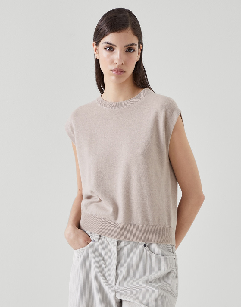 Cashmere sweater with monili - 1