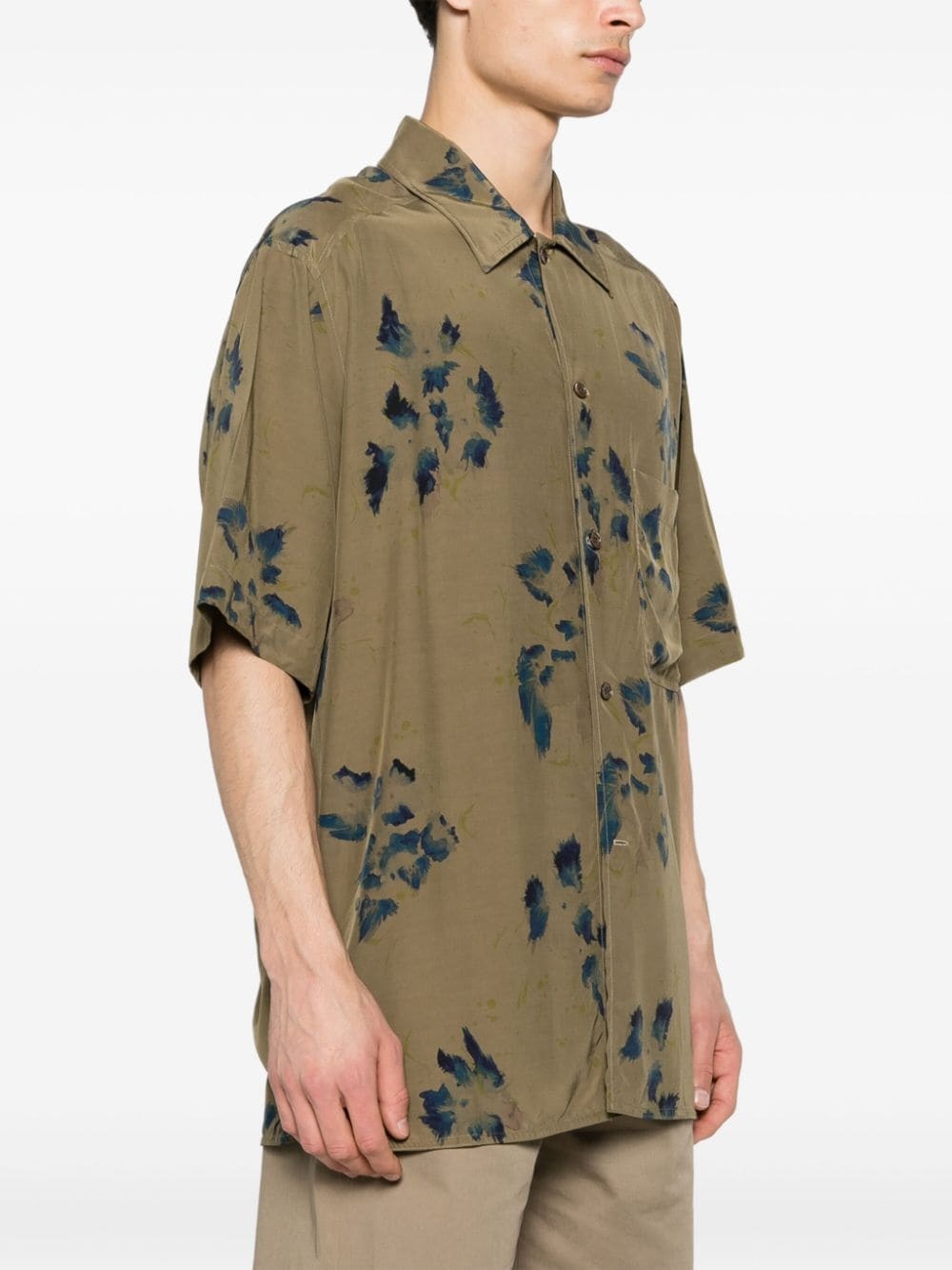 floral-print spread-collar shirt - 4
