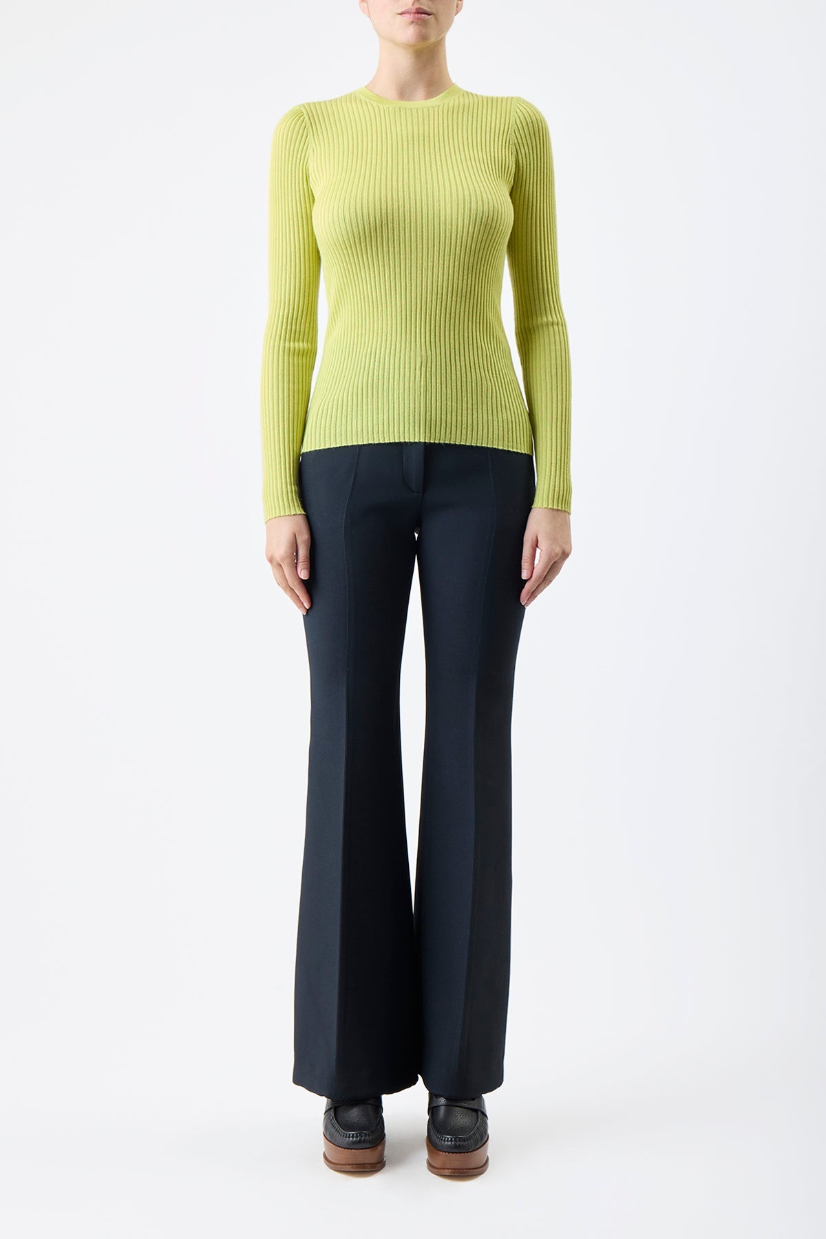 Browning Knit in Lime Adamite Silk Cashmere - 2