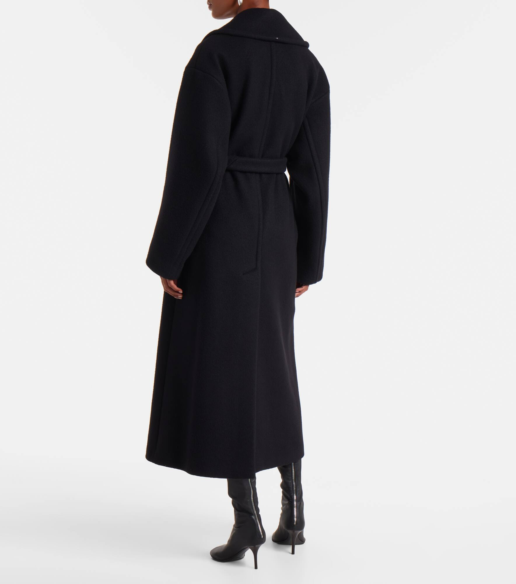 Zebra virgin wool wrap coat - 3