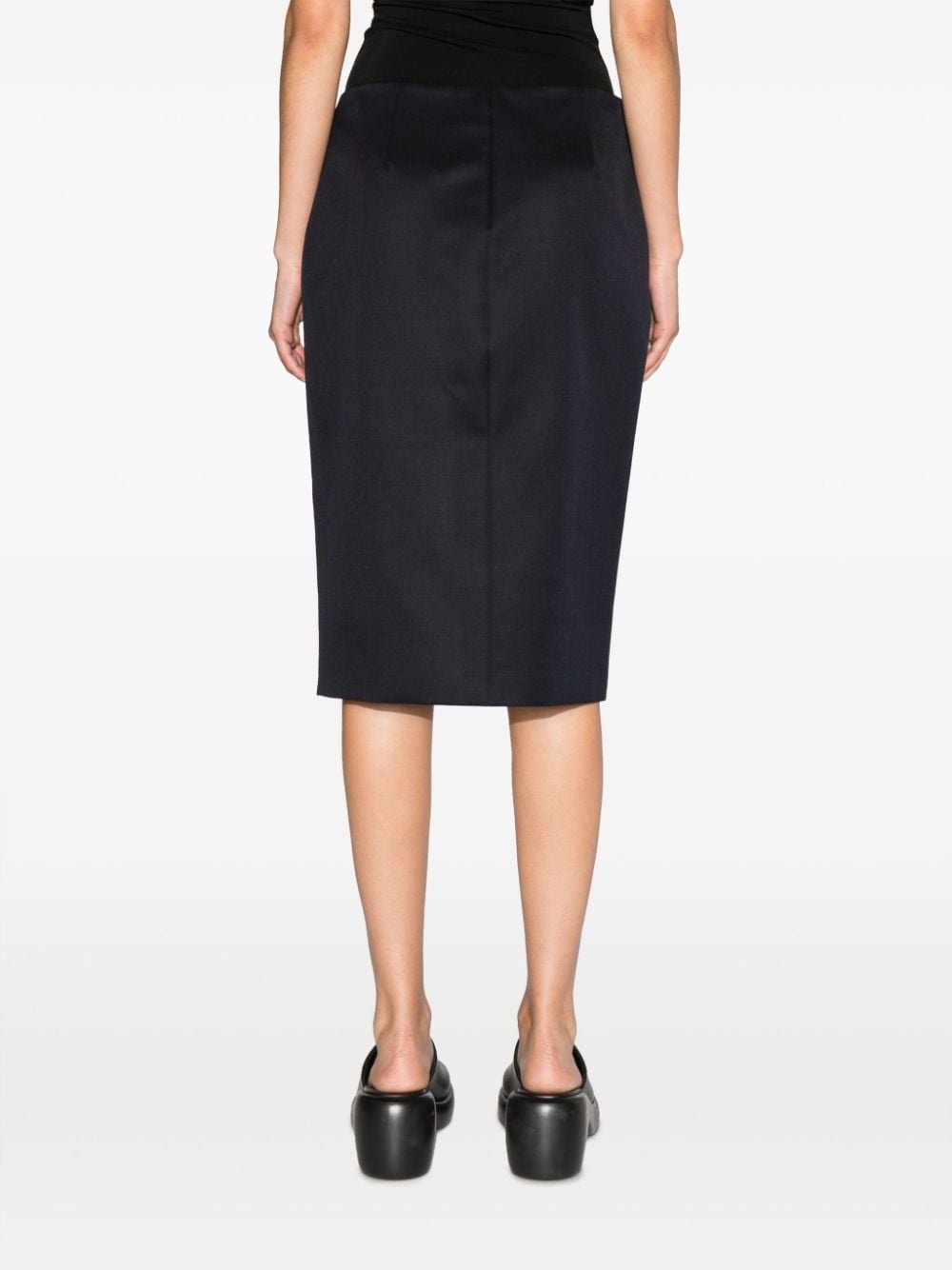 wool-blend straight skirt - 4