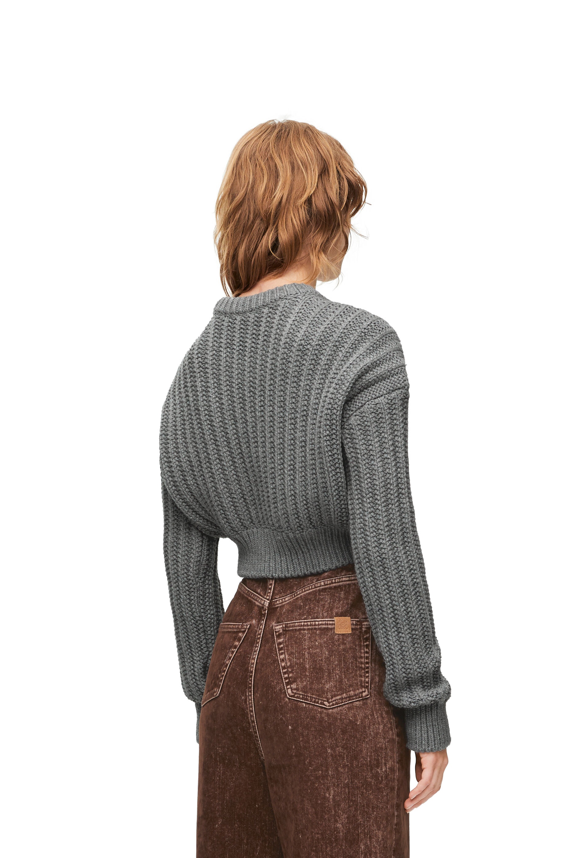 Cropped sweater in wool - 3