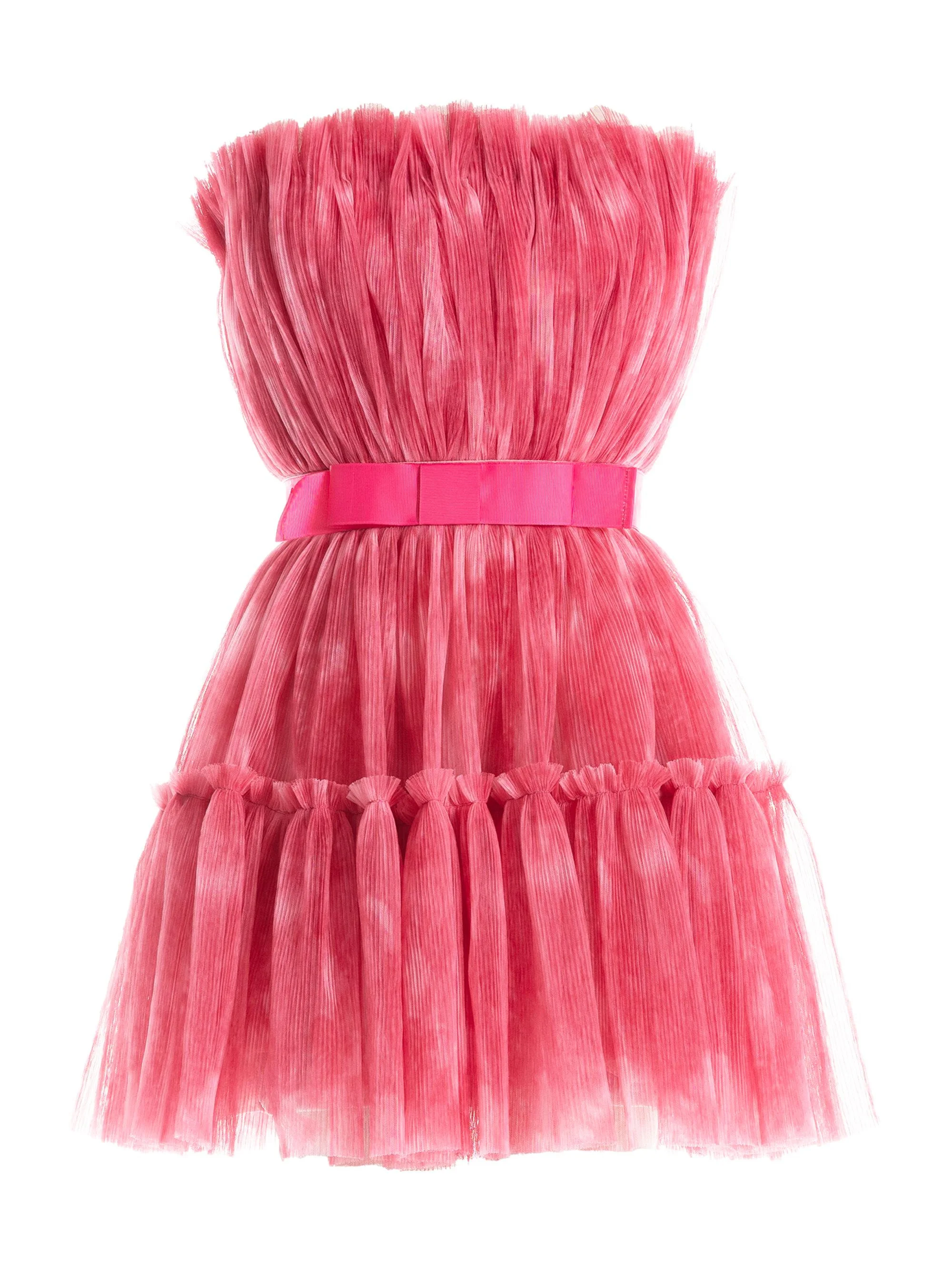 Women's Petra Plissé Tulle Fit & Flare Minidress - Raspberry Multi - 1