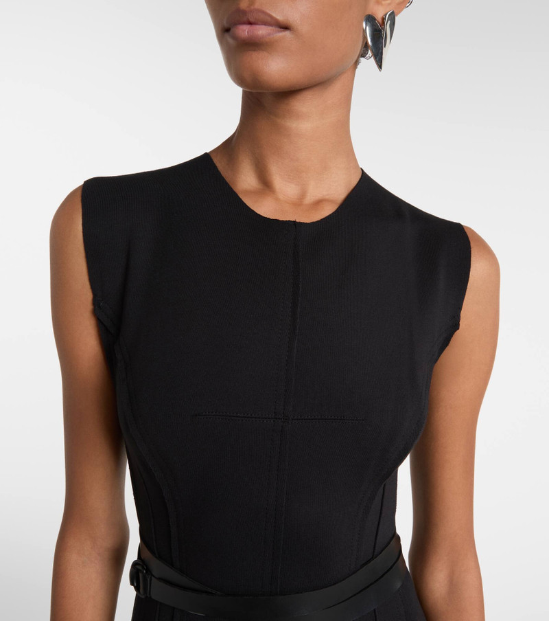 Belted cotton-blend midi dress 4