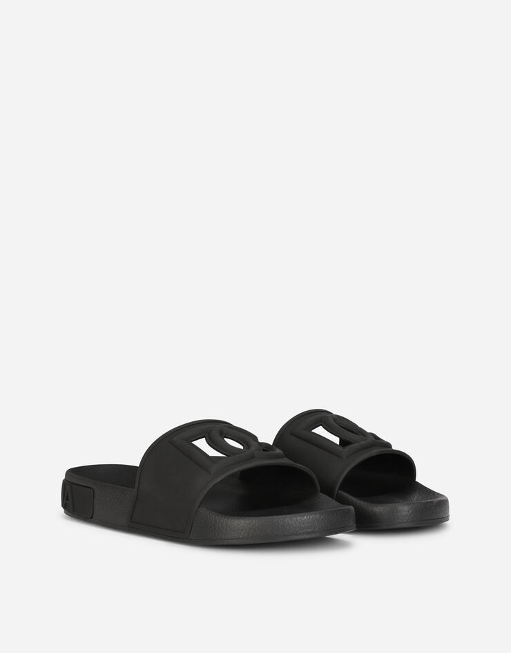 Rubber beachwear sliders with DG logo - 2