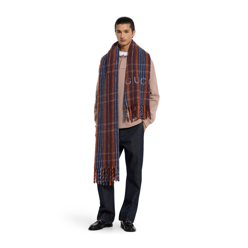 Wool scarf with Gucci logo 3