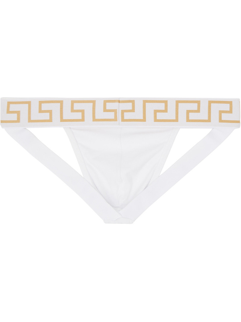 VERSACE White Cotton-Jersey Jockstrap outlook
