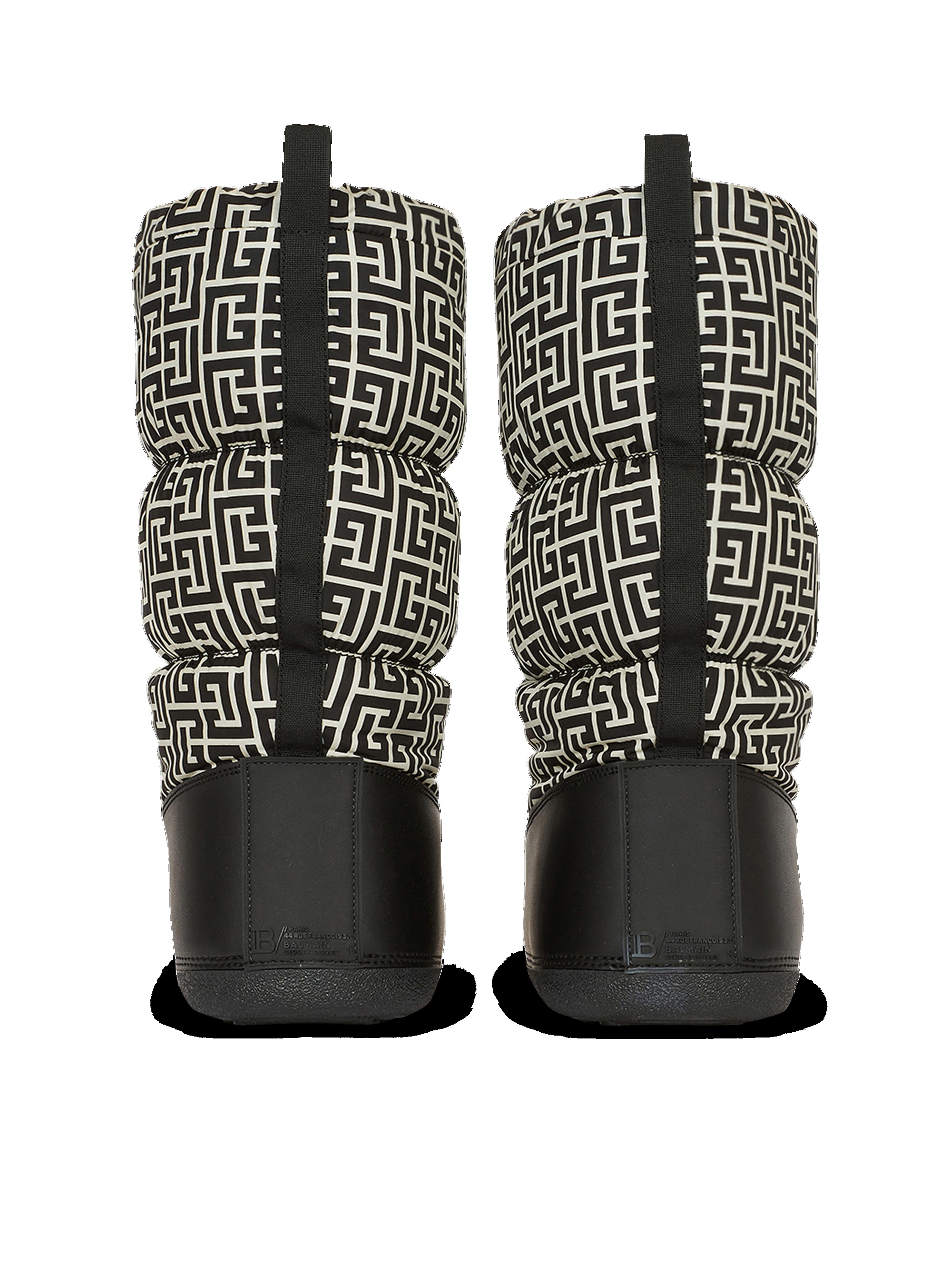 Capsule After ski - Quilted nylon après-ski boots with Balmain monogram pattern - 3