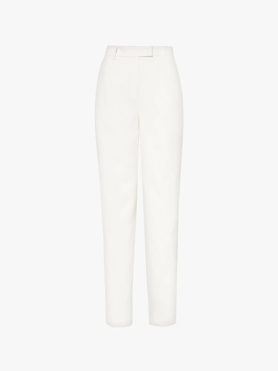 Novia pleated straight-leg high-rise woven-blend trousers - 1