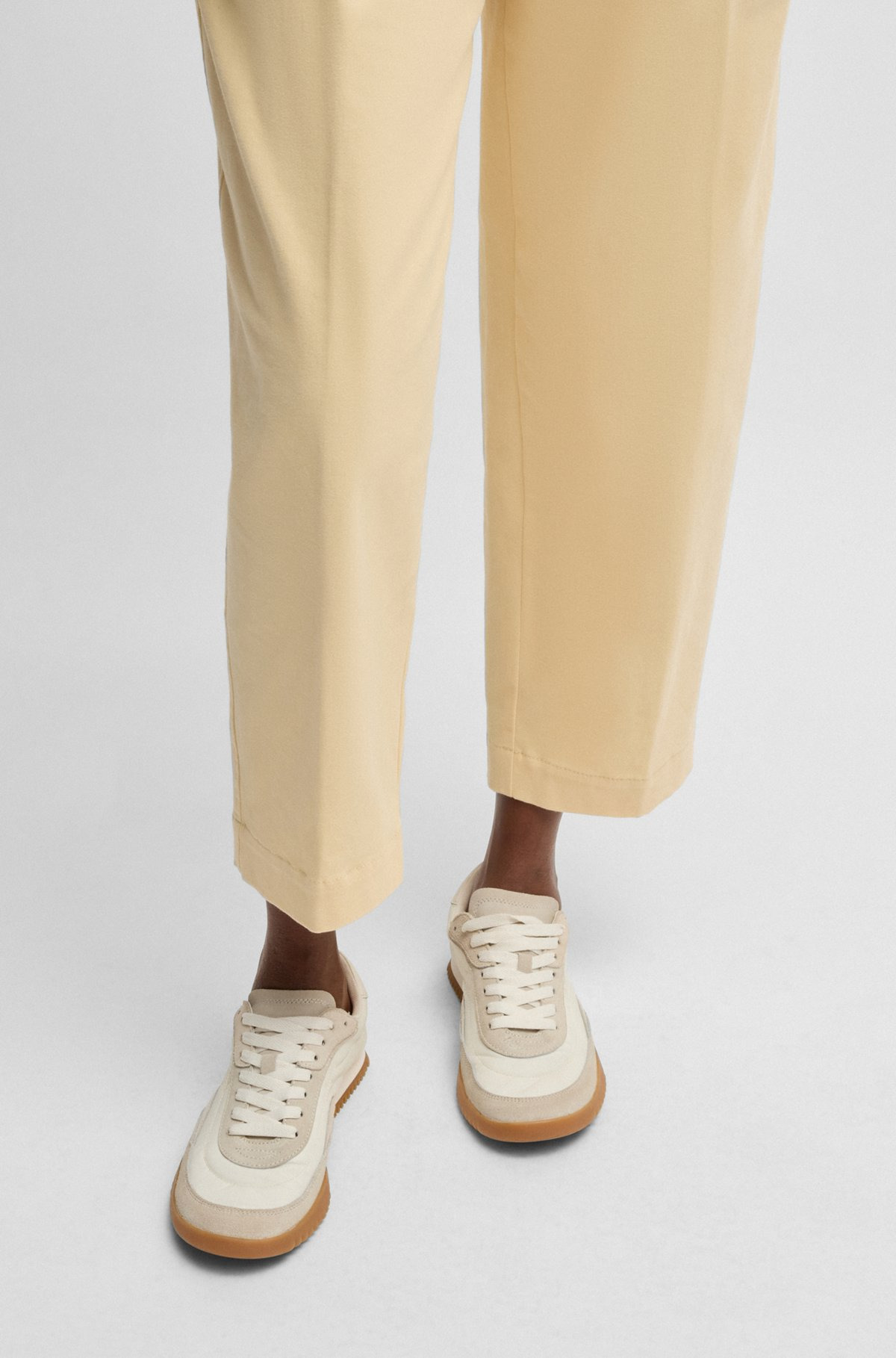 LOW-TOP TRAINERS IN FABRIC AND SUEDE - 4
