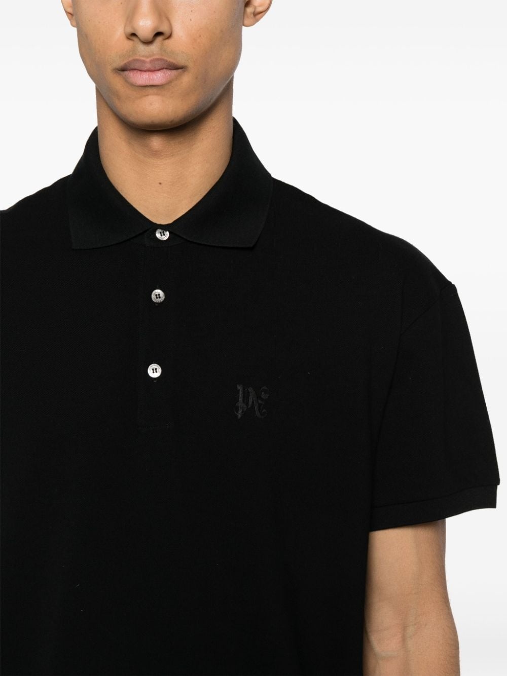 logo-embroidered cotton polo shirt - 5
