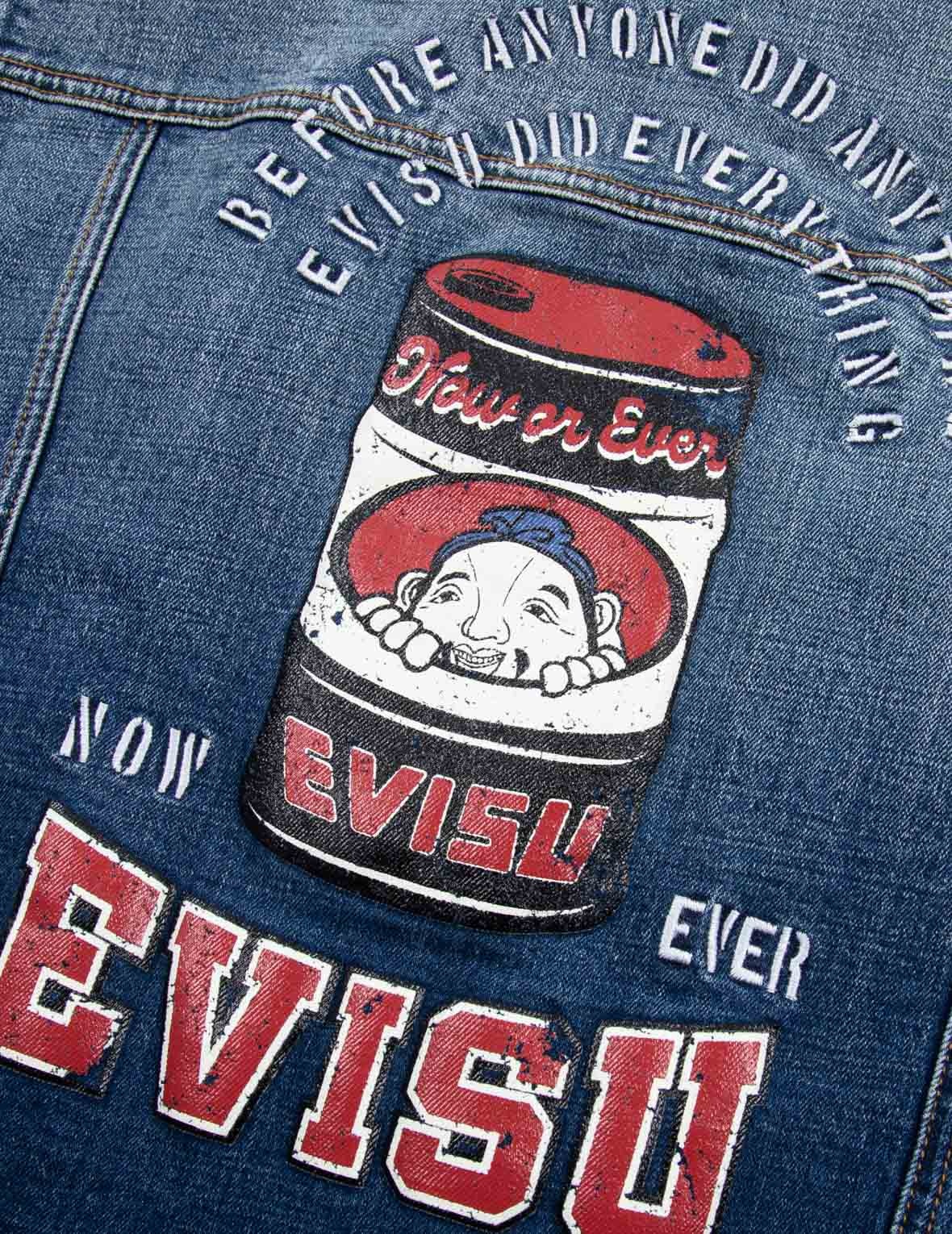 PEEPING GODHEAD AND OIL DRUM PRINT LOOSE FIT SHERPA DENIM JACKET - 7