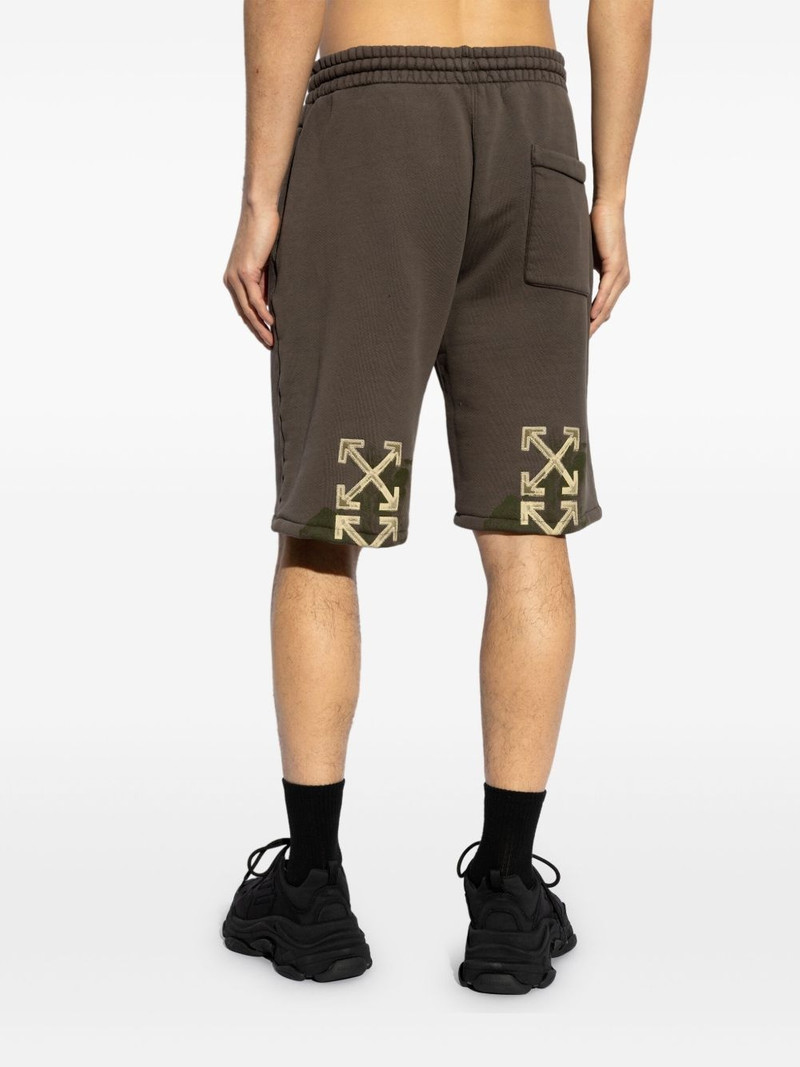 arrow-print cotton track shorts 4