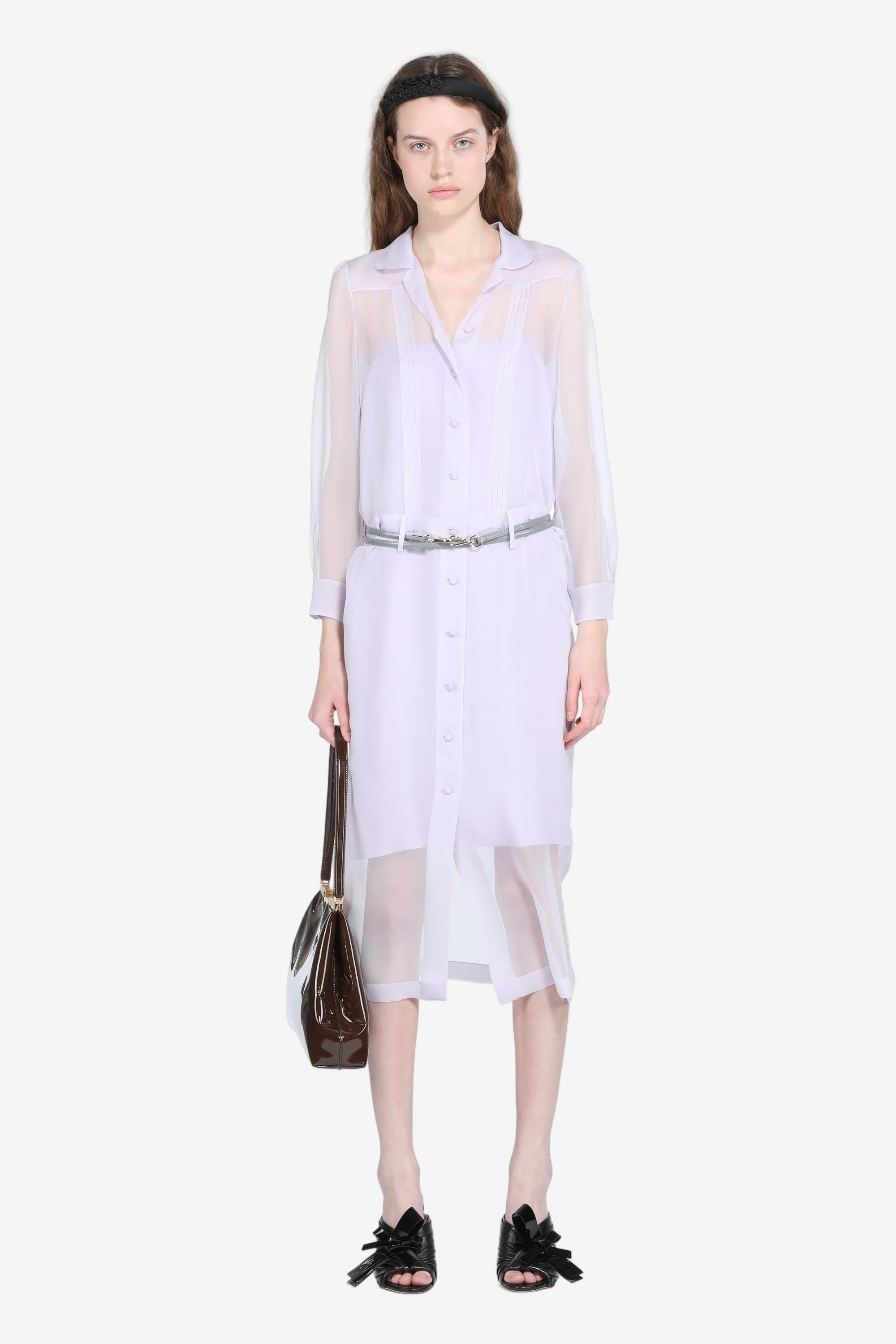 DRESS IN LIGHT FABRIC AND SLIP - 4