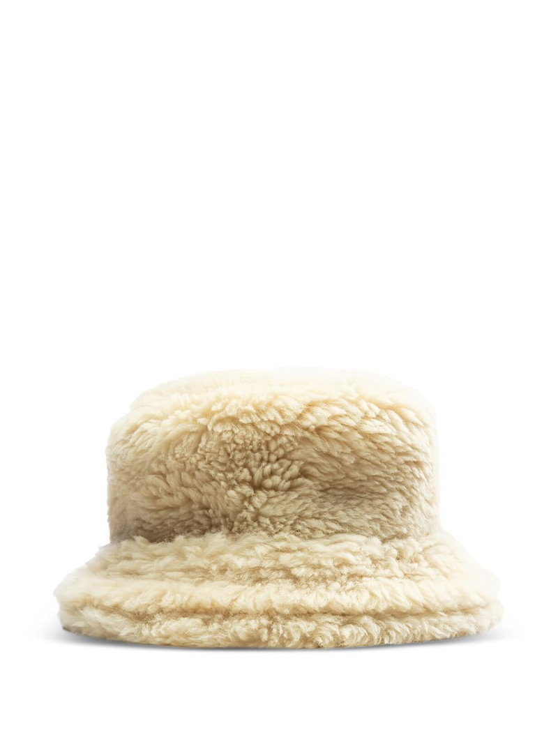 double-brim shearling bucket hat 1