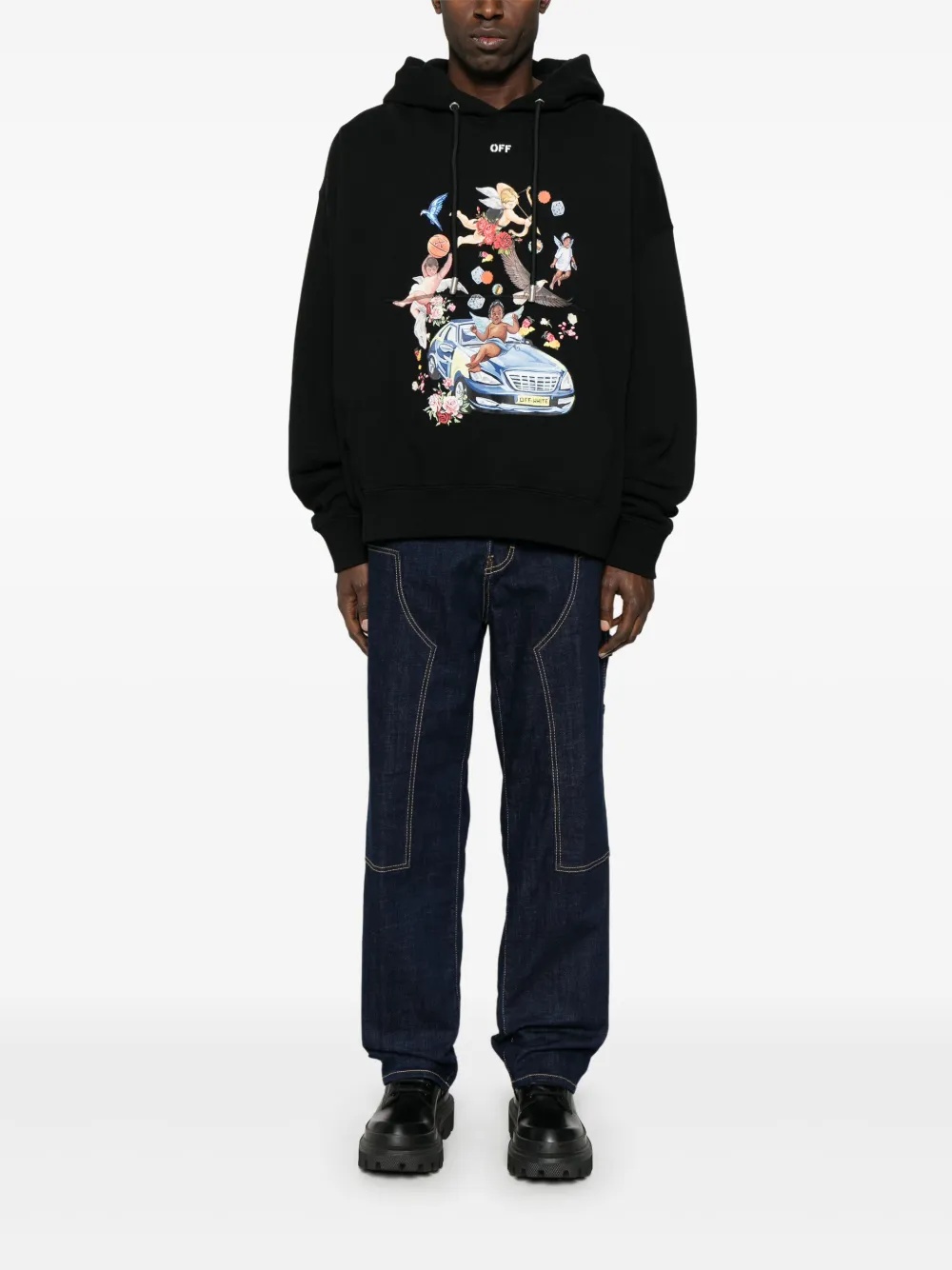 OFF WHITE - Men Fresco Car Skate Hoodie - 1