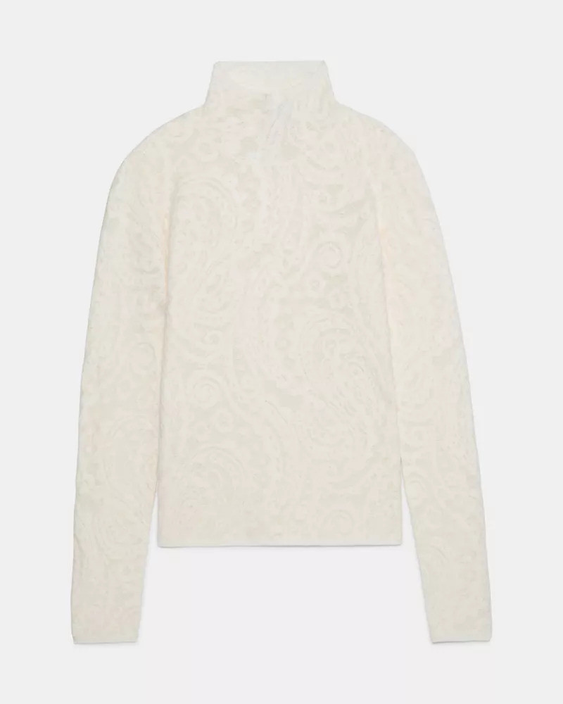 Lace Knit Turtleneck Top 1