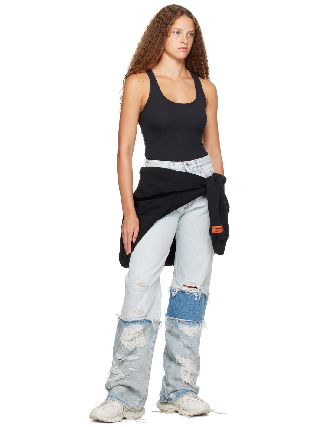 Blue Layered Jeans - 4