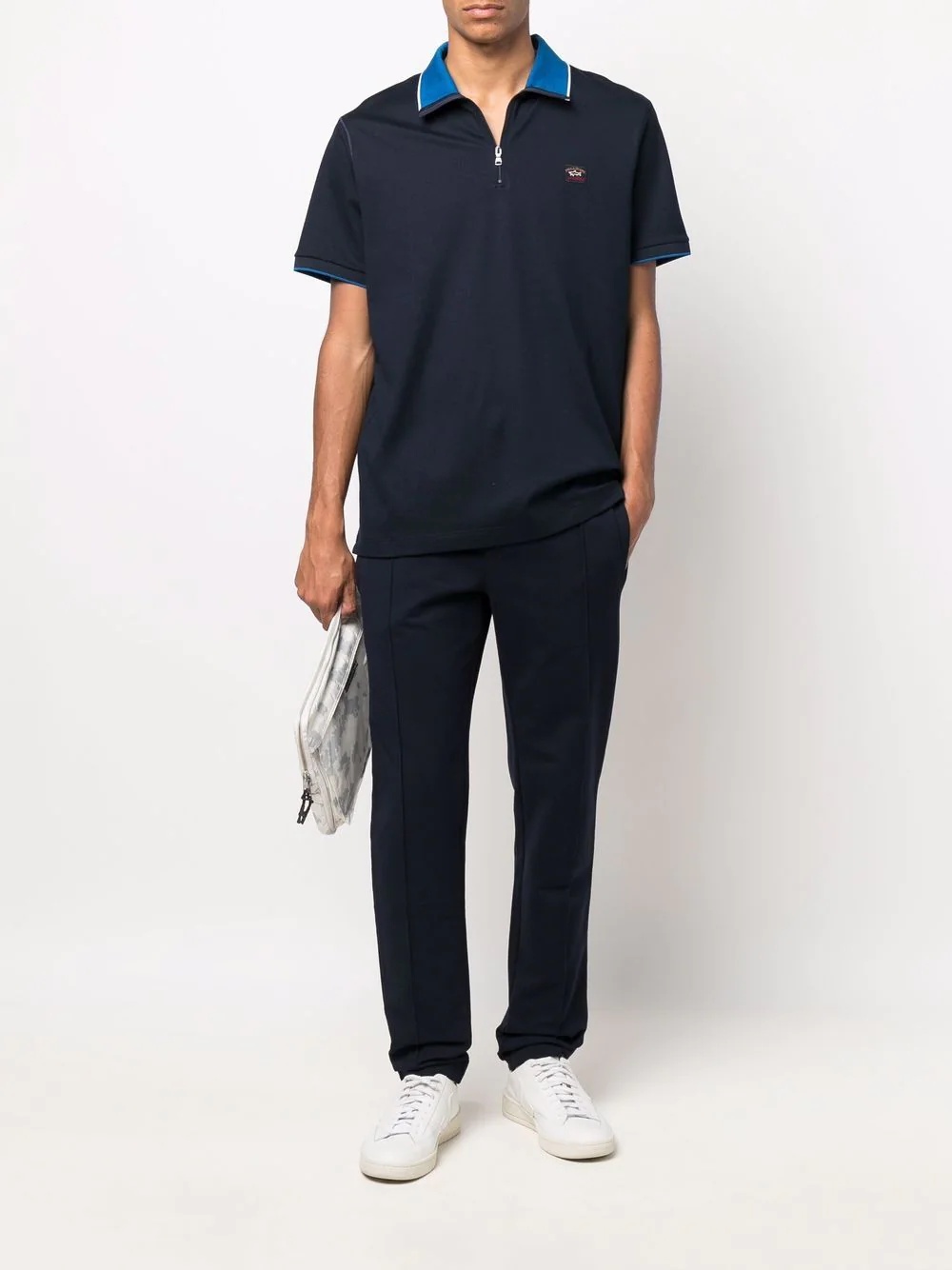 logo-patch short-sleeved polo shirt - 2