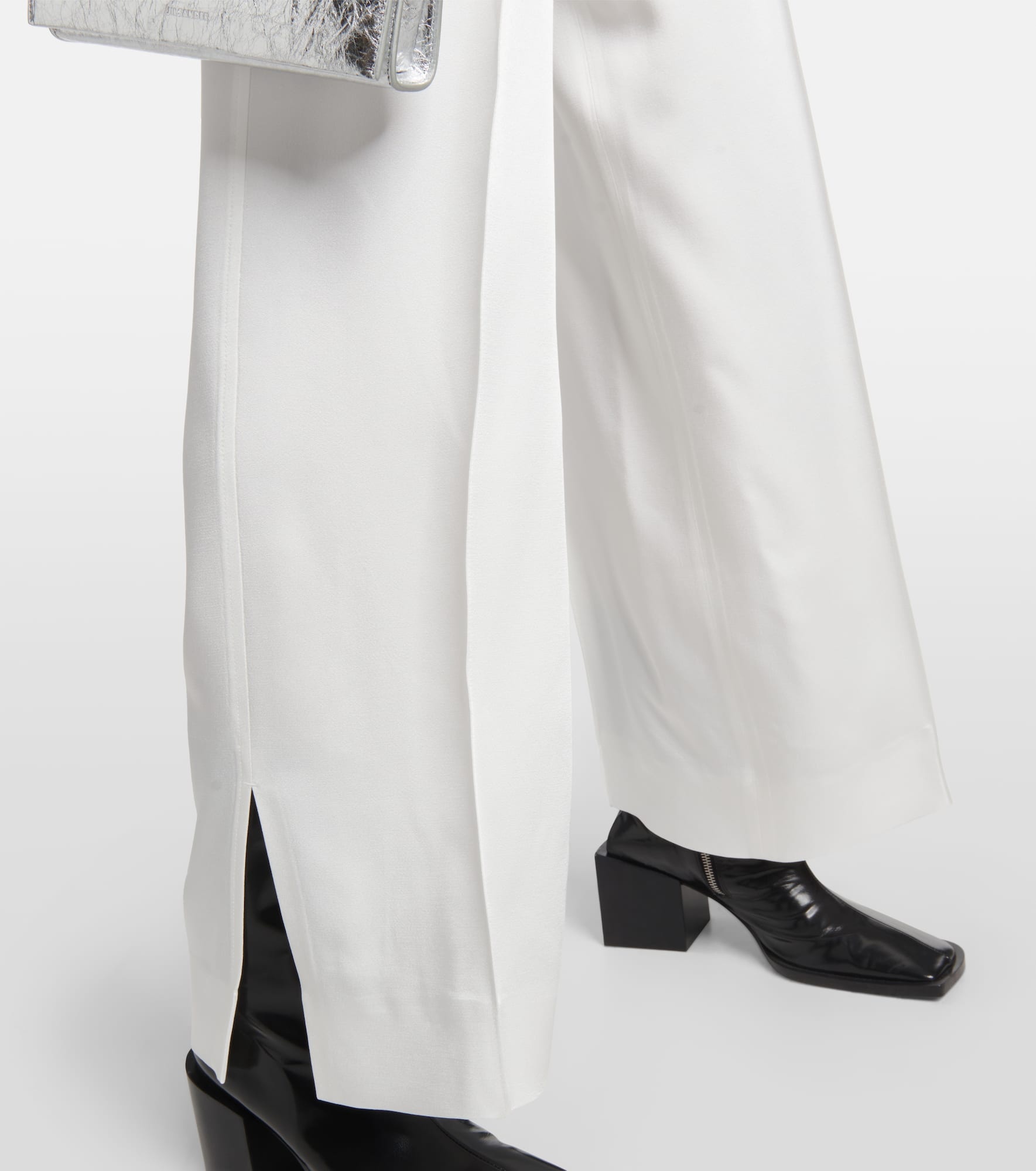 Satin straight pants - 5