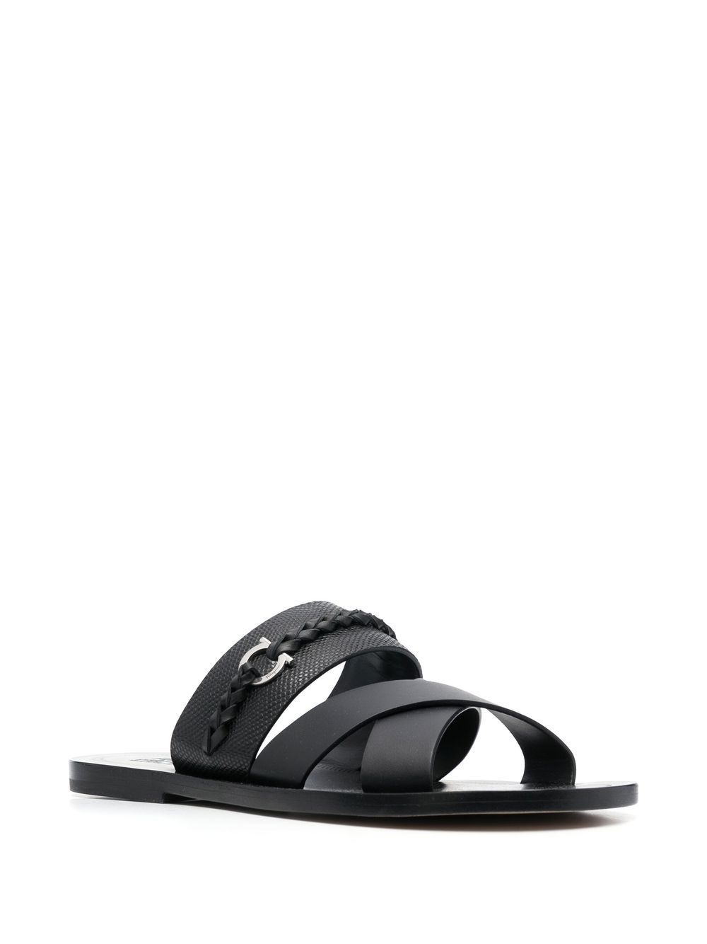 Gancini-embellished leather sandals - 2
