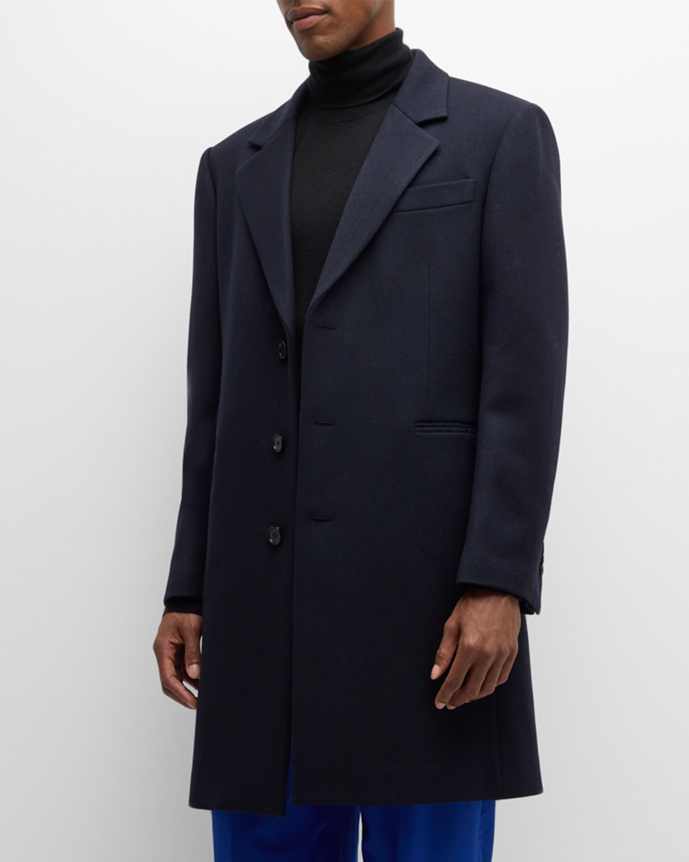 Men's Solid Wool Topcoat - 2