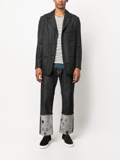 Junya Watanabe MAN doodle-print straight-leg jeans outlook