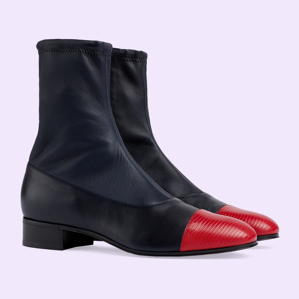 Men's leather boot with lizard - 2