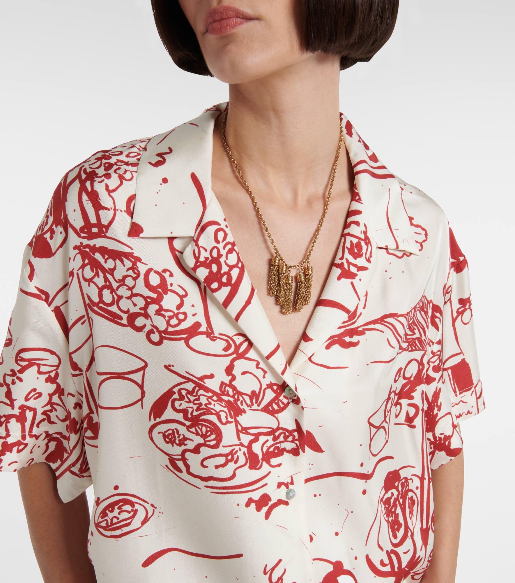 Pragua printed silk twill shirt - 4