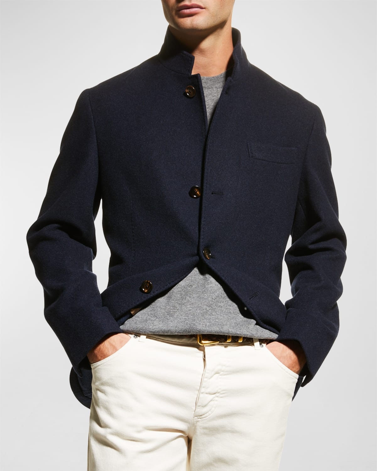 Men's Cashmere Blazer Coat - 2