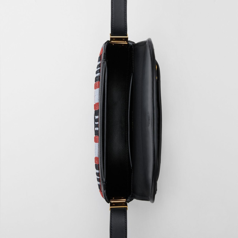 Mini Knitted Tartan and Leather Olympia Bag 6