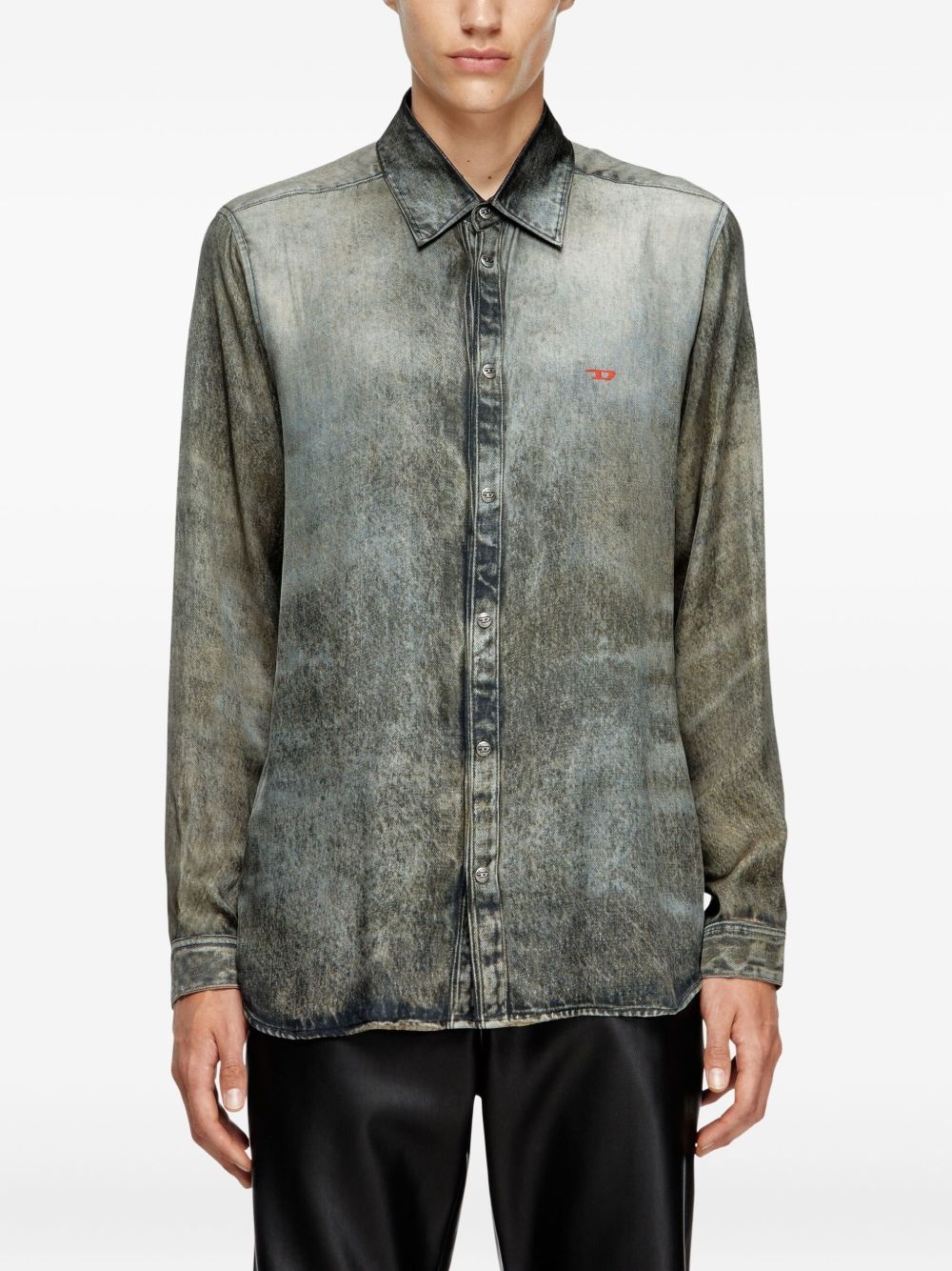 acid-wash long-sleeve shirt - 3