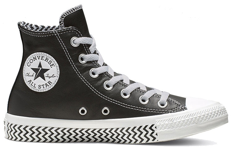 (WMNS) Converse Chuck Taylor All Star Mission-V Leather High Top Black White Wave Pattern Sole 'Blac - 2