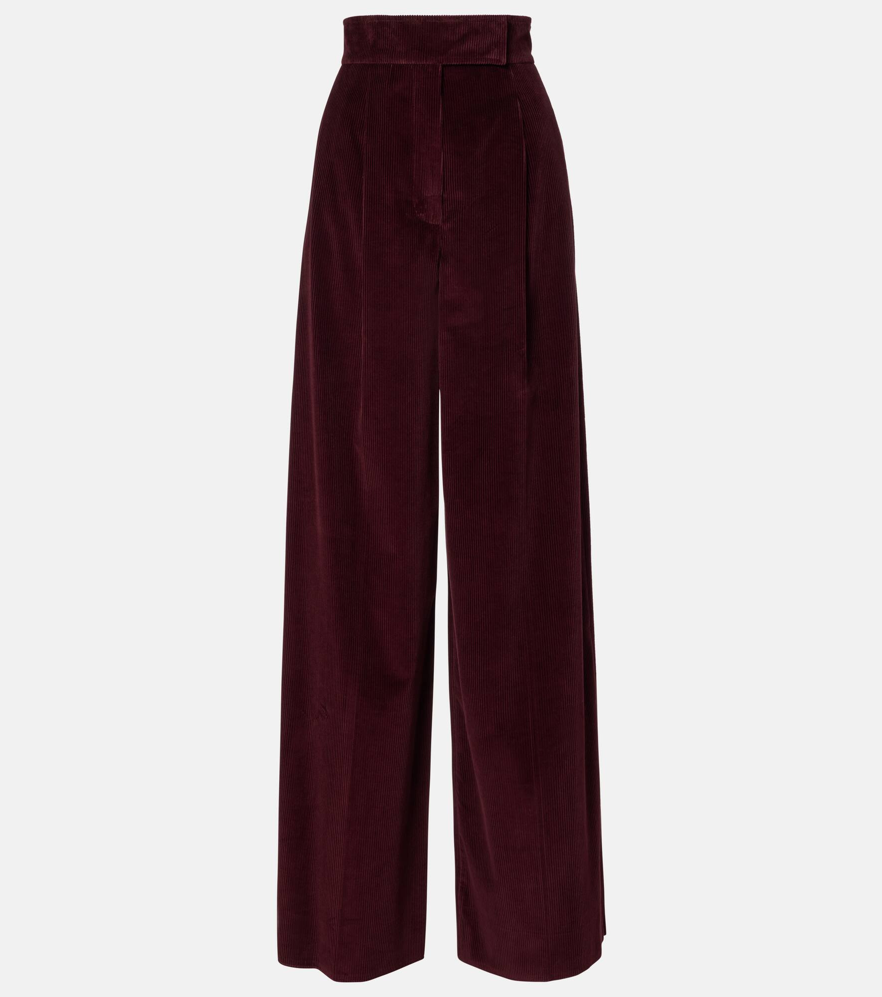 High-rise cotton corduroy wide-leg pants - 1