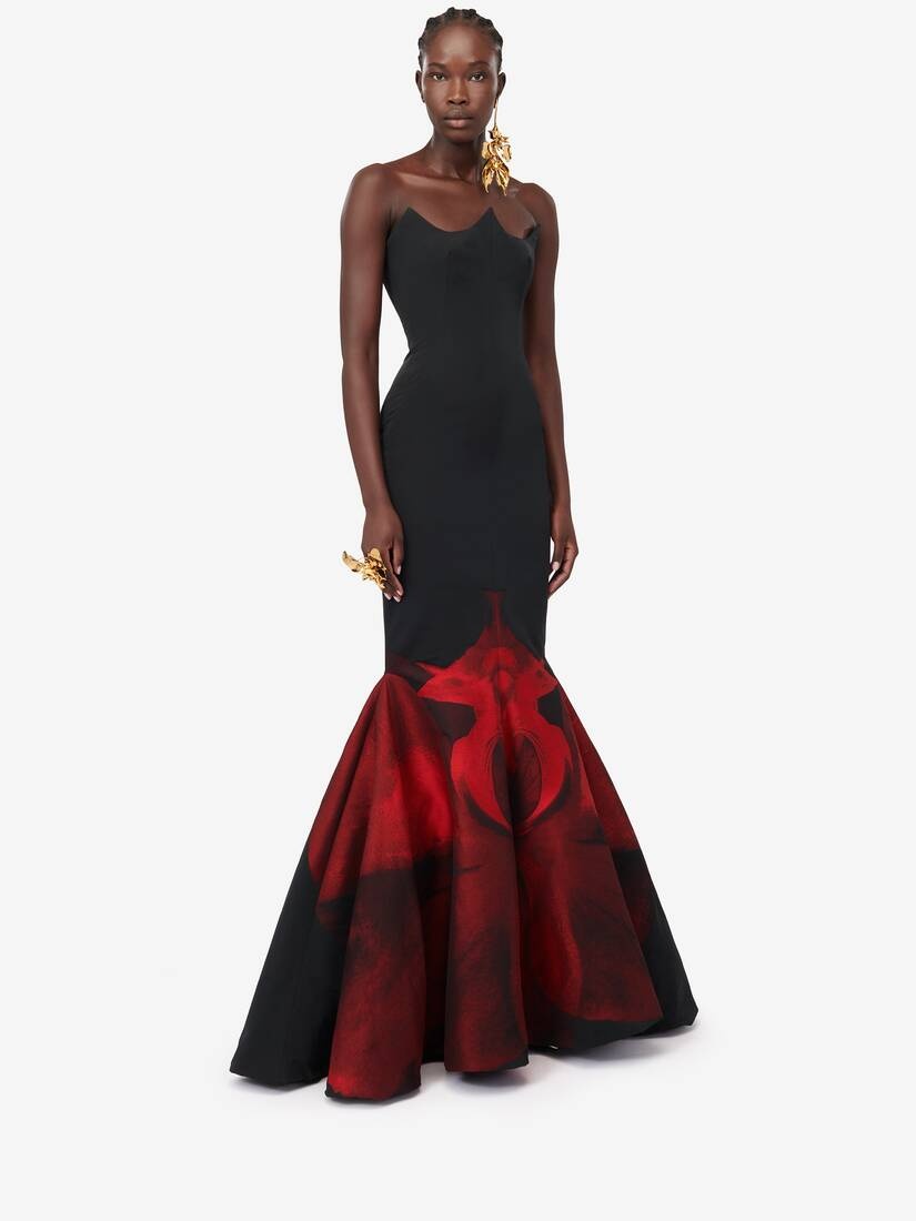 Women's Ghost Orchid Evening Dress in Black/red - 3