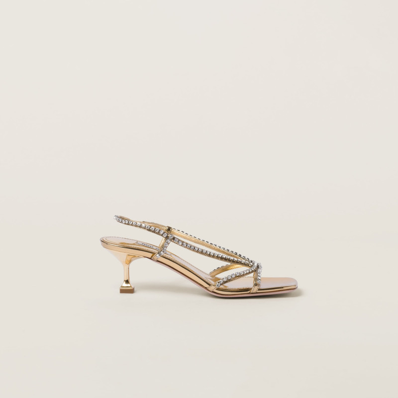 Miu Miu Metallic leather sandals outlook