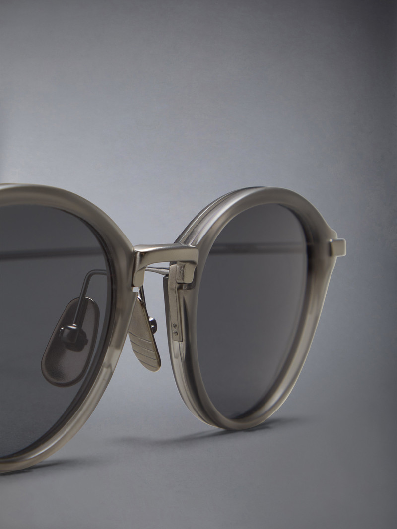 ACETATE AND TITANIUM ROUND SUNGLASSES 7